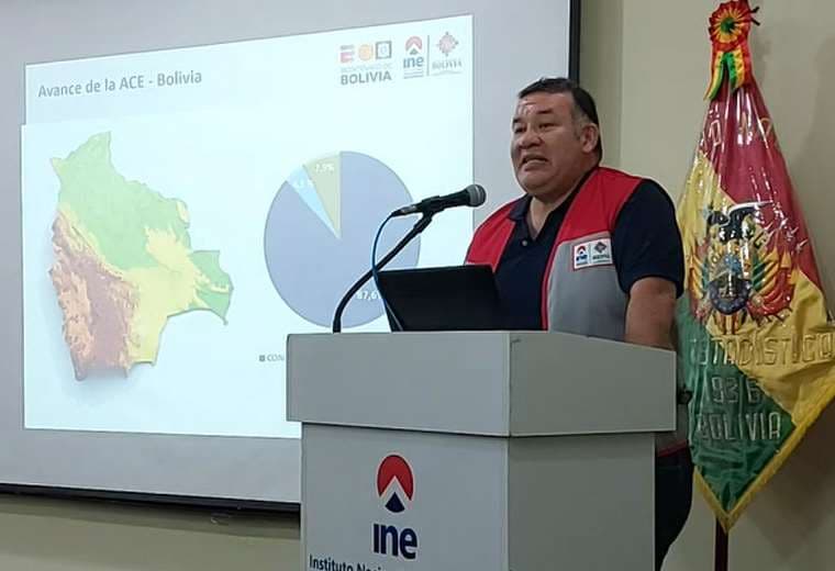 Humberto Arandia presenta datos de la ACE. Foto: INE.