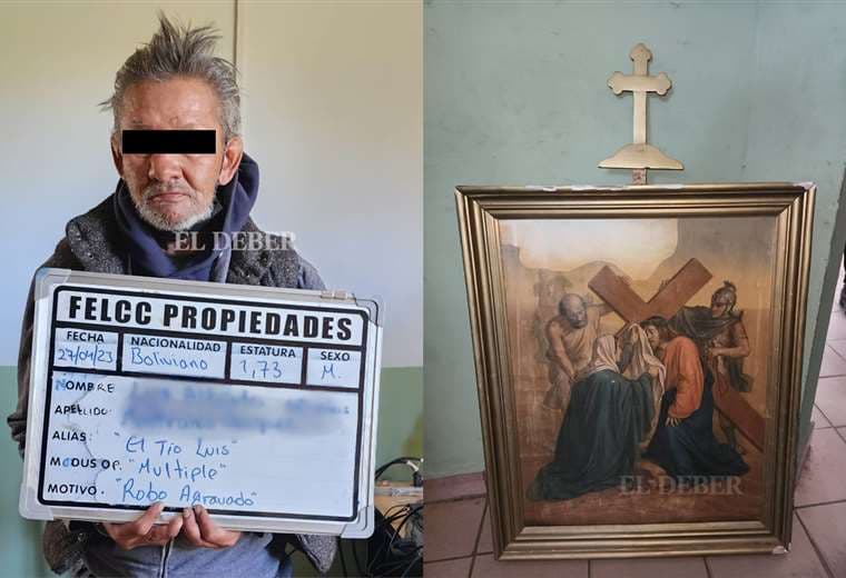 “Pensaba devolverlo porque no podía dormir”: cae una persona de la tercera edad por el robo de un cuadro religioso en Cochabamba