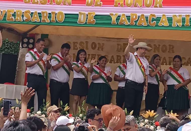 El presidente estuvo en el acto aniversario de Yapacaní. Foto: Soledad Prado