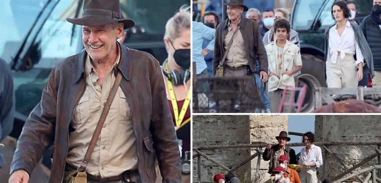 Harrison Ford en el set de filmación de Indiana Jones 5