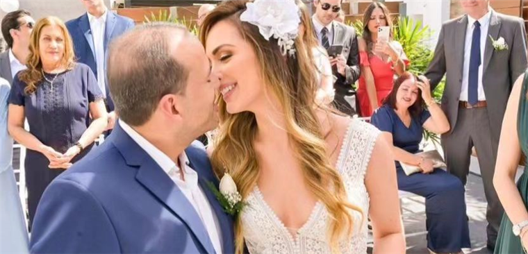 Luis Fernando Camacho y Fátima Jordán en su boda realizada el 20 de mayo de 2022