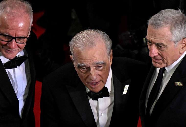 Martin Scorsese (centro) junto a Robert de Niro y Thierry Fremaux /AFP 