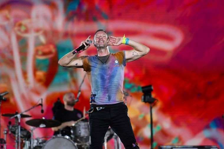 Coldplay durante su concierto en España