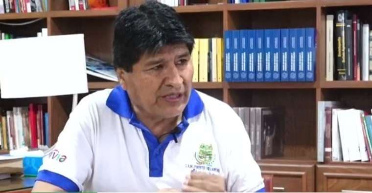 El ex Presidente, Evo Morales, este domingo 