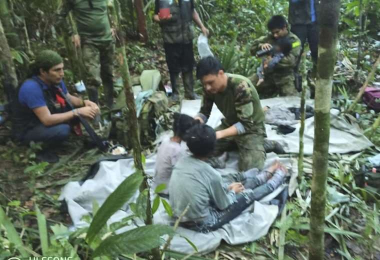 Niños perdidos en la selva colombiana fueron encontrados. Foto. AFP