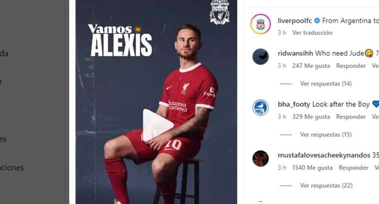 Con este video el Liverpool anunció el fichaje de Alexis Mac Allister