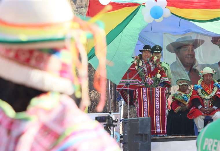 El presidente Luis Arce en un evento en La Paz