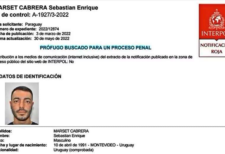 Interpol publica notificación contra Sebastián Marset y activa formulario digital de denuncia