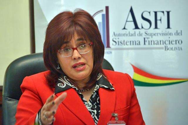Espinoza, directora la ASFI sostiene que el sistema financiero es estable/Foto: ABI