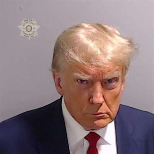 La insólita foto policial del expresidente Trump tras entregarse a la Justicia en una prisión en Georgia