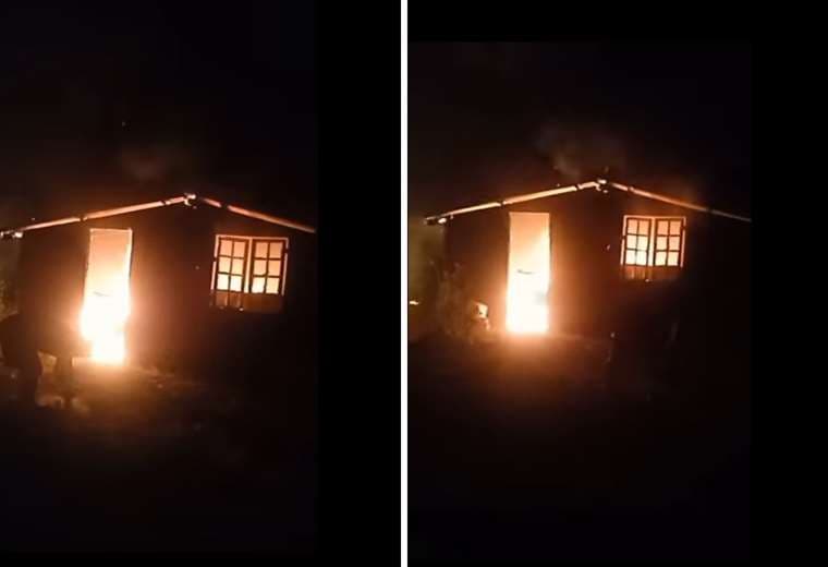 Un hombre golpea a su mujer e incendia su casa