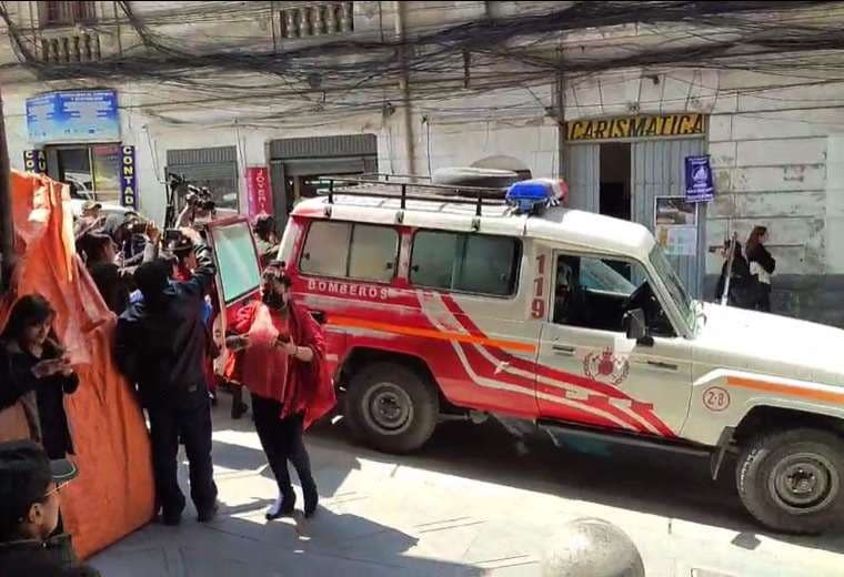 La ambulancia que trasladó a la diputada Soledad Pérez. Foto: RKC.