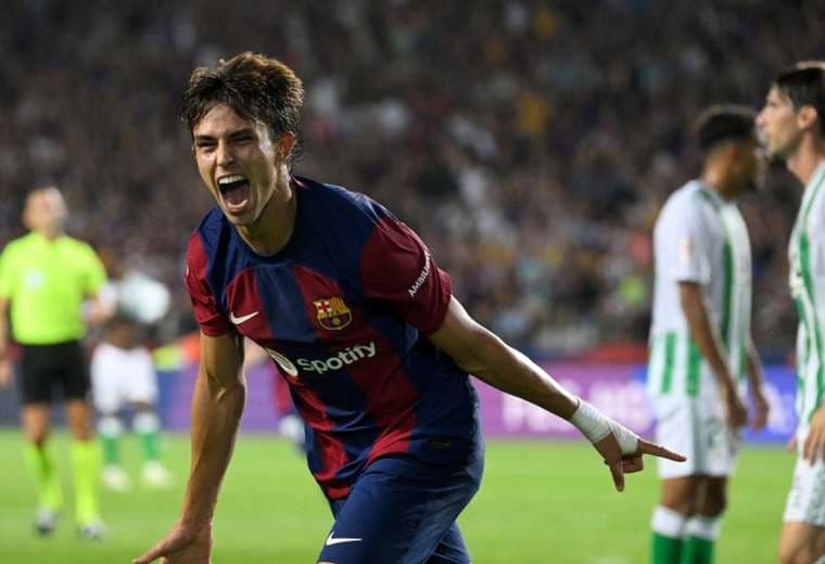 Joao Félix marcó su primer gol con la casaca del Barcelona. Foto: AFP