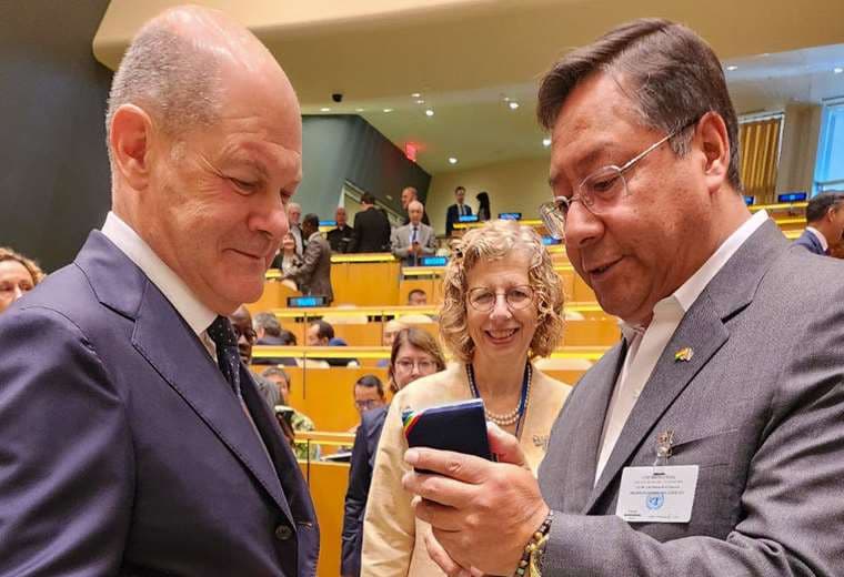 Presidente de Bolivia se reúne con el canciller de Alemania en Nueva York