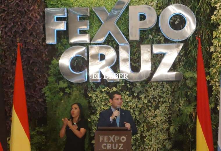 El presidente de Fexpocruz, durante su discurso de apertura. Foto: Juan Carlos Torrejón