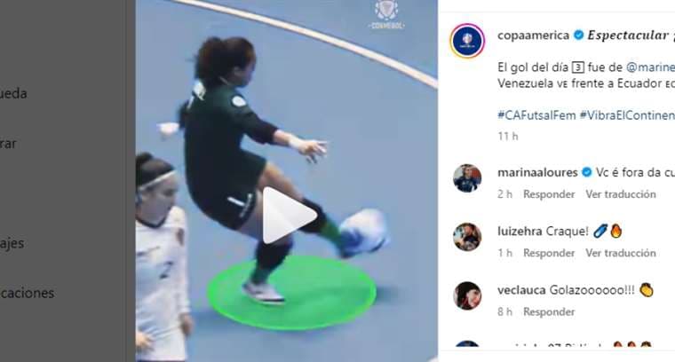 Golazo de arco a arco en la Copa América de Futsal Femenina (video)