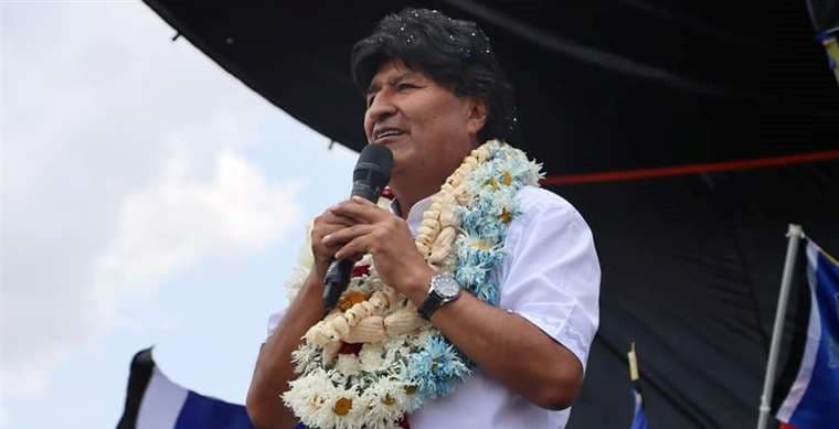El expresidente, Evo Morales, en una proclamación