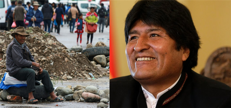 Morales se desmarca de la organización de los bloqueos, pero capitaliza la protesta