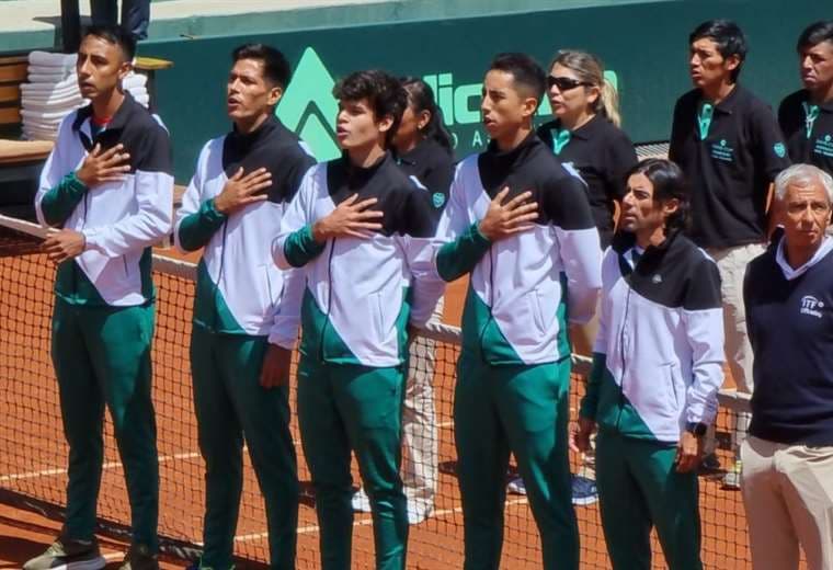 Equipo boliviano de tenis que derrotó a Tailandia. Foto: FBT