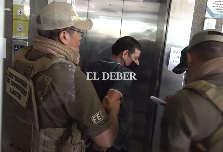 Óscar Hebert Gutiérrez cuando fue cautelado y enviado a la cárcel