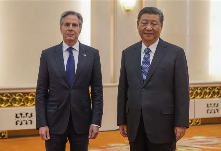 Antony Blinken, secretario de Estado de EEUU, y el presidente de China, Xi Jinping / AFP